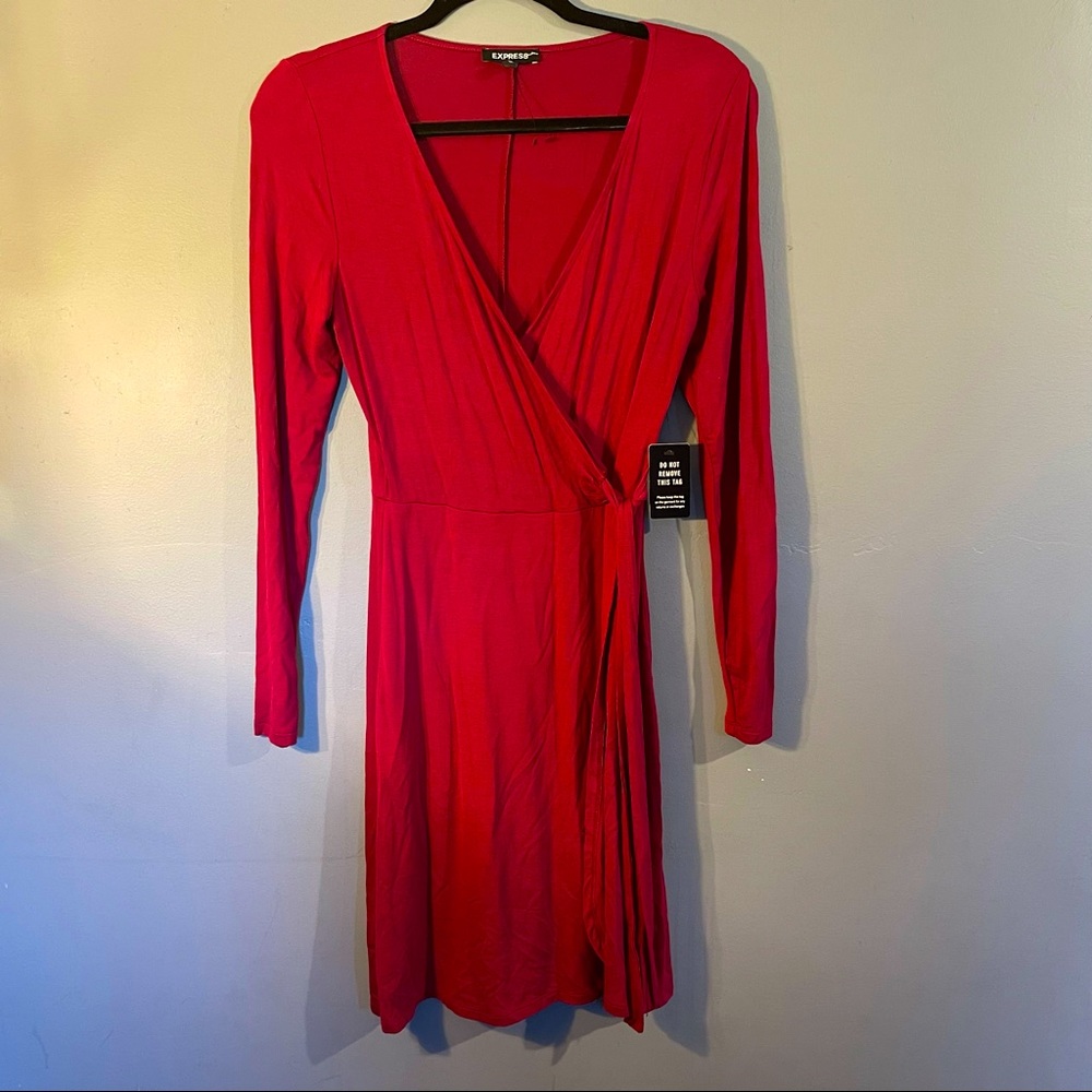 Express Red Wrap Dress NWT